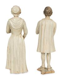 A Pair of Continental Folk Art Painted Figures — 19TH CENTURY