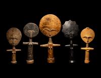 Five Ashanti Wood Fertility Idols (Akuaba)