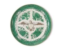 A Set Of Twelve Chinese Export Green Fitzhugh Eagle Decorated Plates