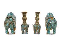 Two Pairs of Chinese Cloisonne Animals