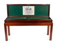 A George III Style Mahogany Gun Case on a Later Stand