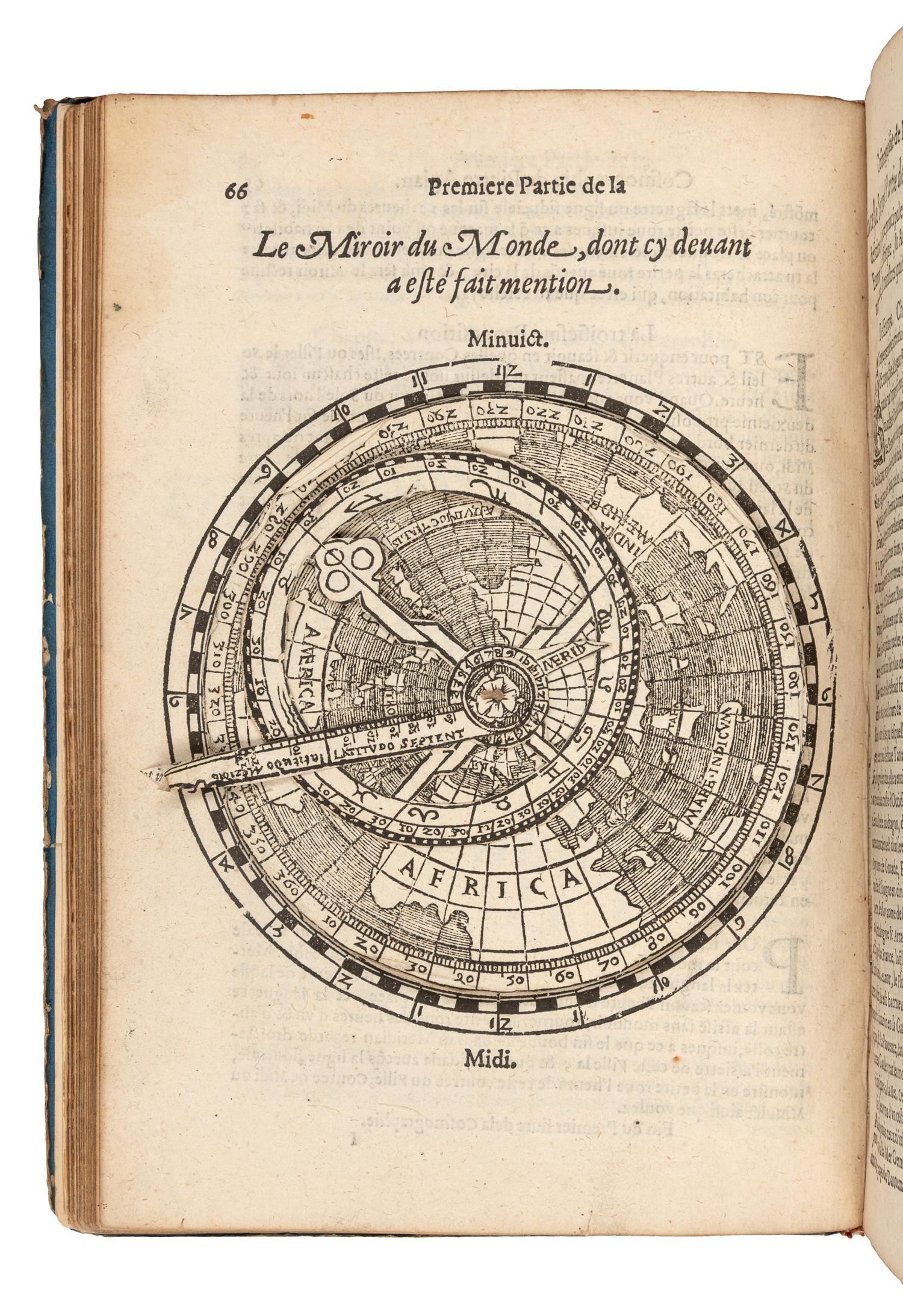 APIANUS, Petrus (1495-1522). Cosmographie, ou description des quatre parties du Monde... Corrigee & augmentee par Gemma Frison. Antwerp: Jean Bellere, 1581.