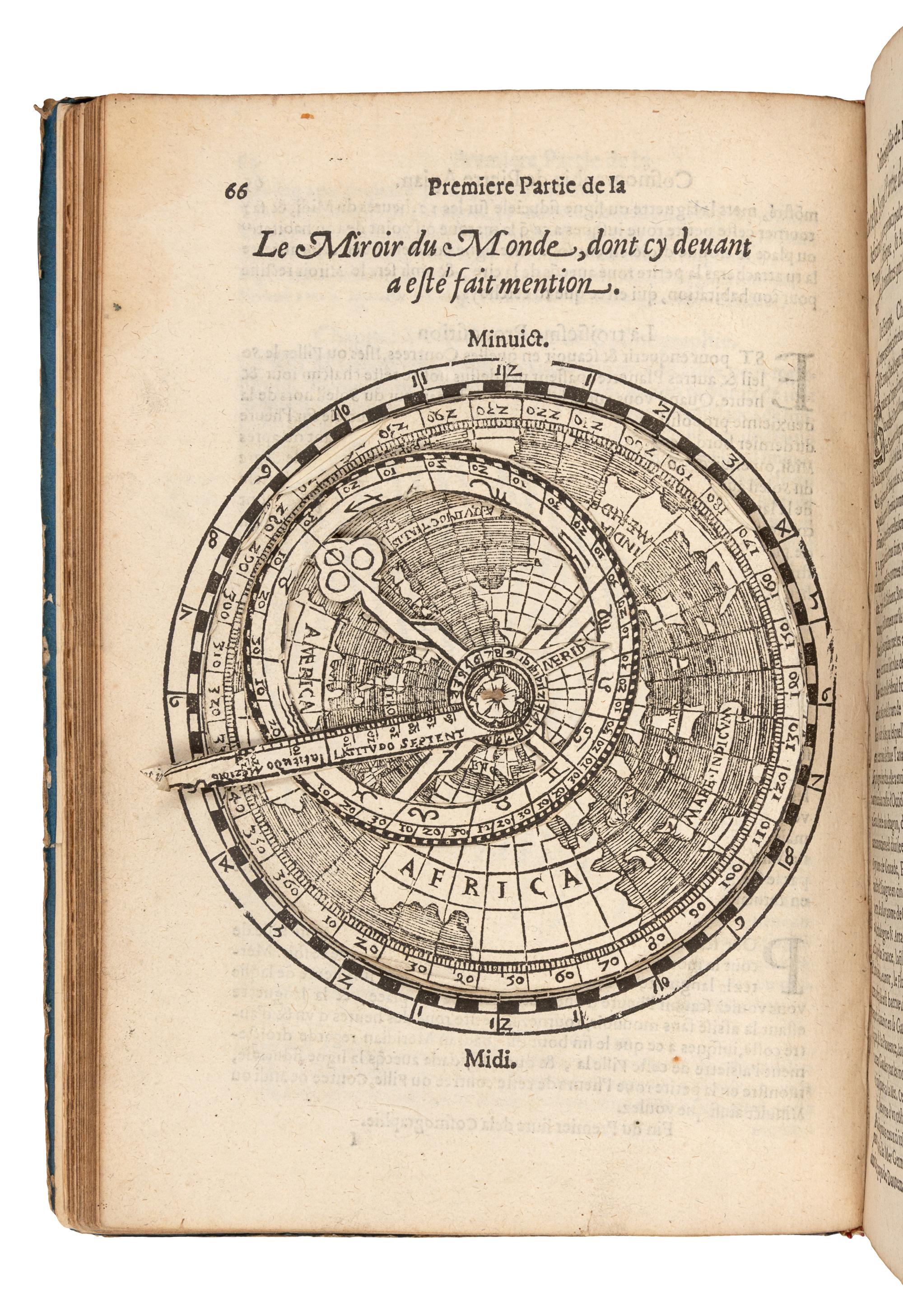 APIANUS, Petrus (1495-1522). Cosmographie, ou description des quatre parties du Monde... Corrigee & augmentee par Gemma Frison. Antwerp: Jean Bellere, 1581.
