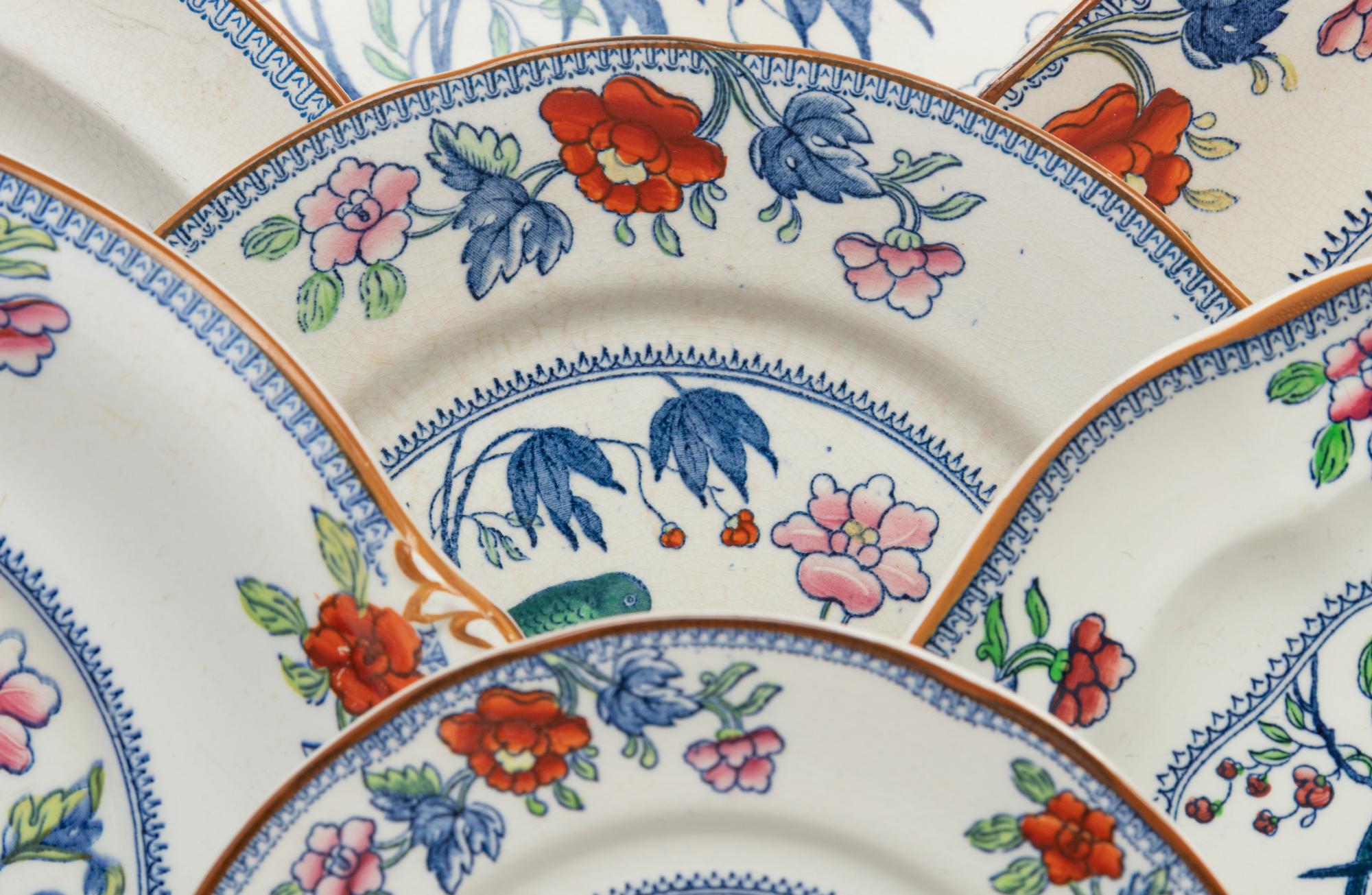 A Booths Parrot Ceramic Dinner Service