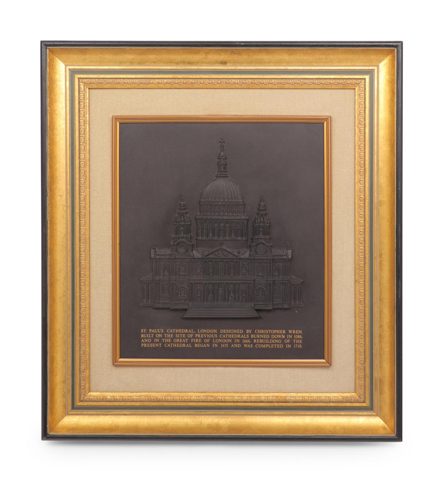 A Wedgwood Basaltware Plaque of St. Paul's Cathedral