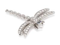 A Platinum, Diamond and Sapphire ‘Enchant’ Dragonfly Pendant/Brooch, Tiffany & Co., Circa 1996,