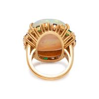 RAYMOND YARD, OPAL, DIAMOND, EMERALD AND AMETHYST RING