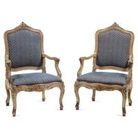 A Pair of Venetian Painted Armchairs