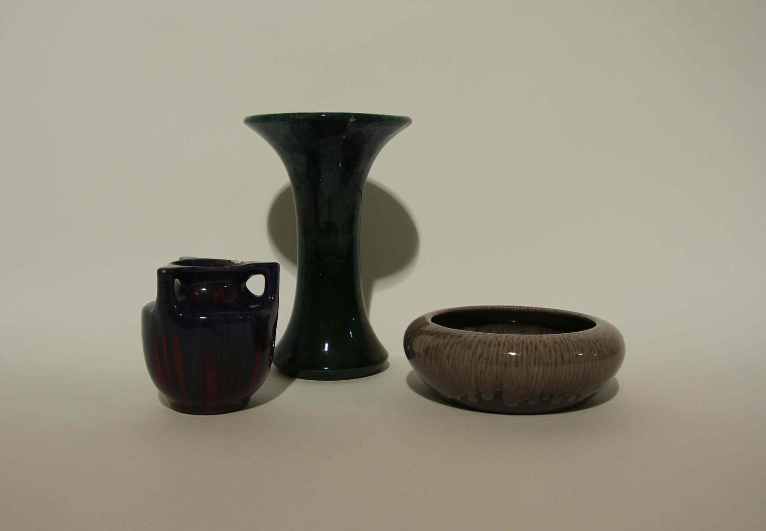 Three Haeger Pottery Articles Height of tallest 10 1/8 inches.