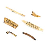 Alaskan Native Cribbage Board, Siberian Pipe, and Assorted Decorated Objects
