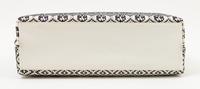 A Roberta Di Camerino Cream and Black Woven Structured Handbag, 14" x 9.5" x 5"; Handle drop: 3".