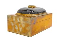 A Hardstone Veneered Brass Box