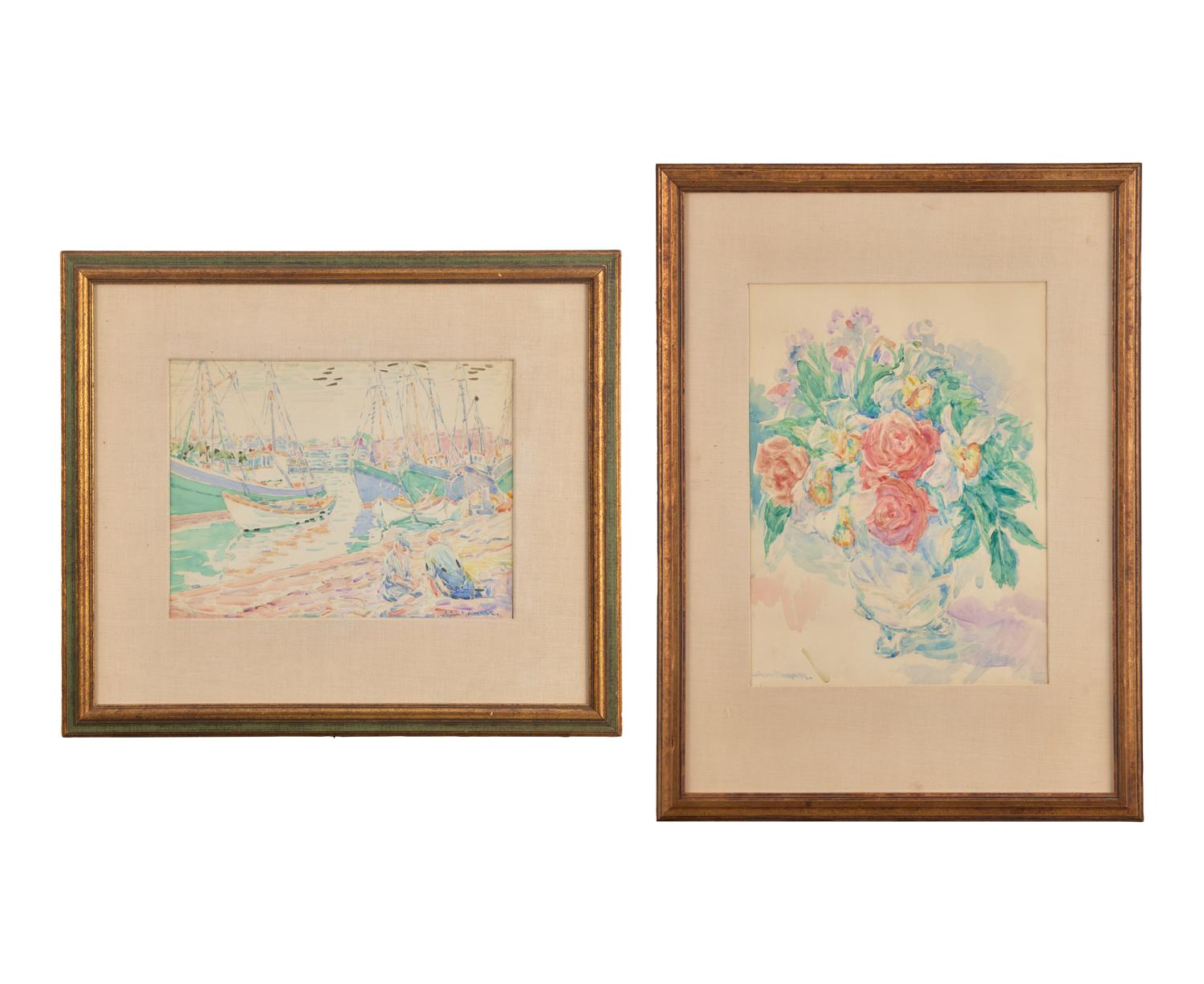 Study for Marblehead Harbor ; together with Still Life with Flowers (Two Works)
