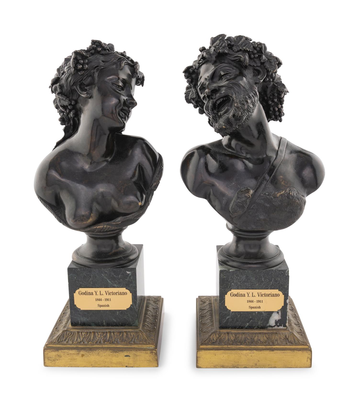 A Pair of Continental Bronze Busts