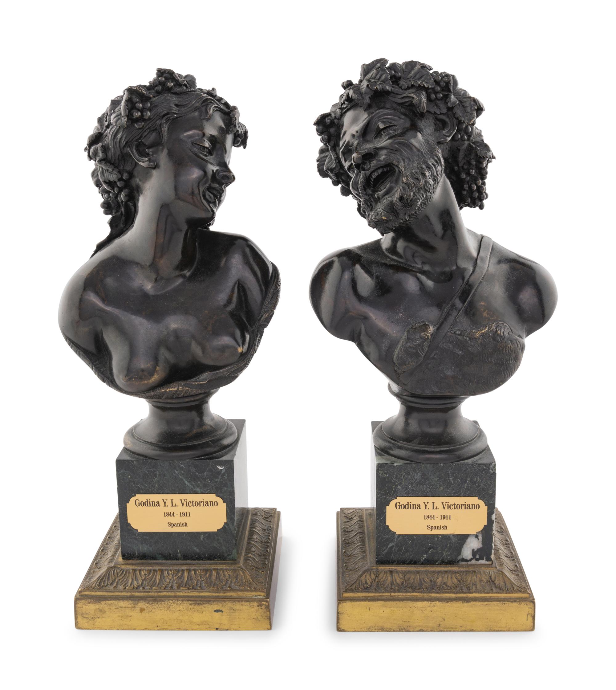 A Pair of Continental Bronze Busts