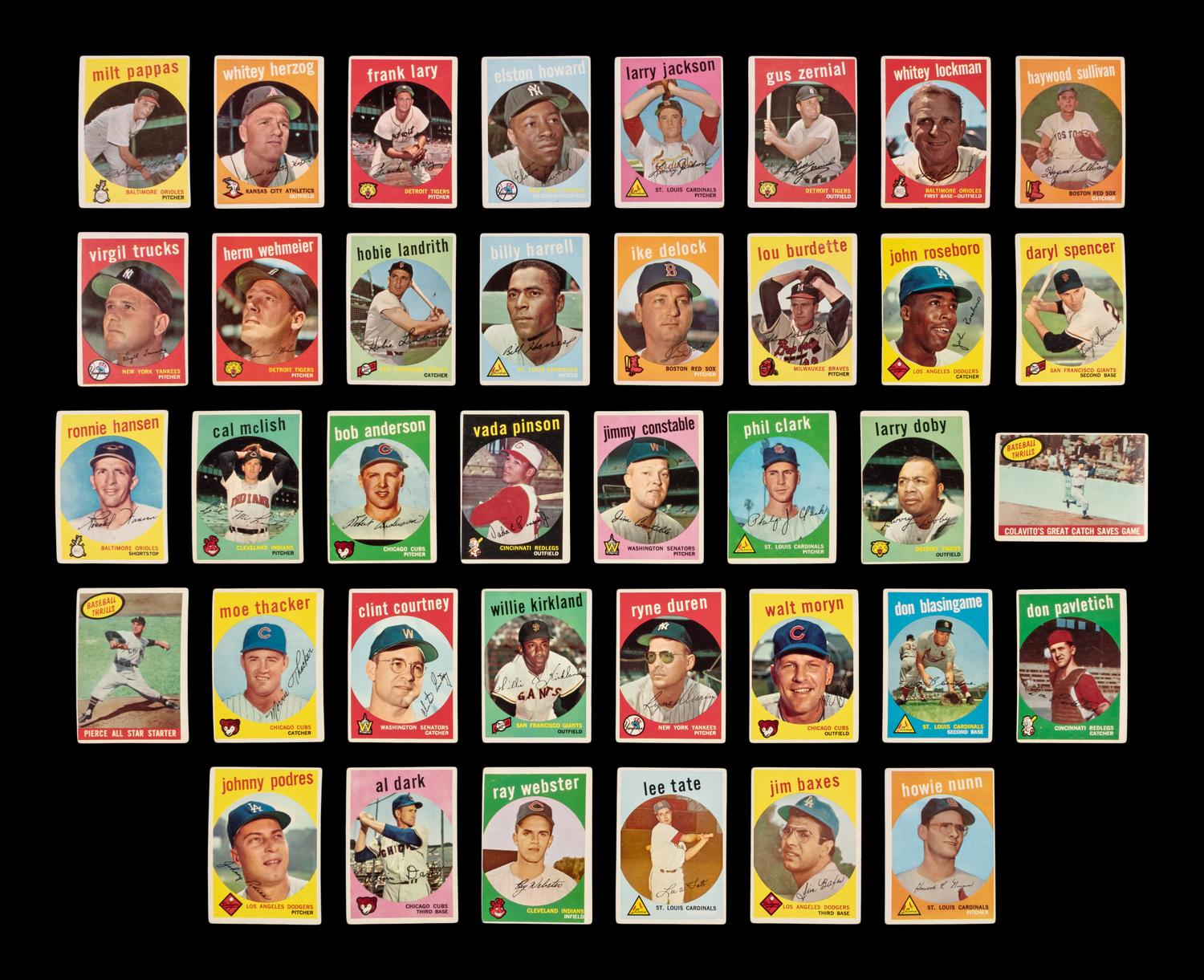A Collection of 1959 Topps Baseball Cards Including Multiple Hall of Famers (86)