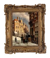 Willem Koekkoek (Dutch, 1839-1895) — Dutch Street in Winter