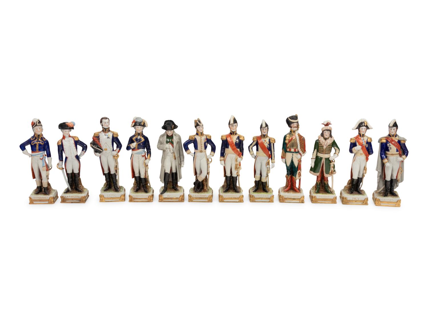 Twelve Scheibe-Alsbach Porcelain Figures of Napoleonic Soldiers