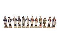 Twelve Scheibe-Alsbach Porcelain Figures of Napoleonic Soldiers