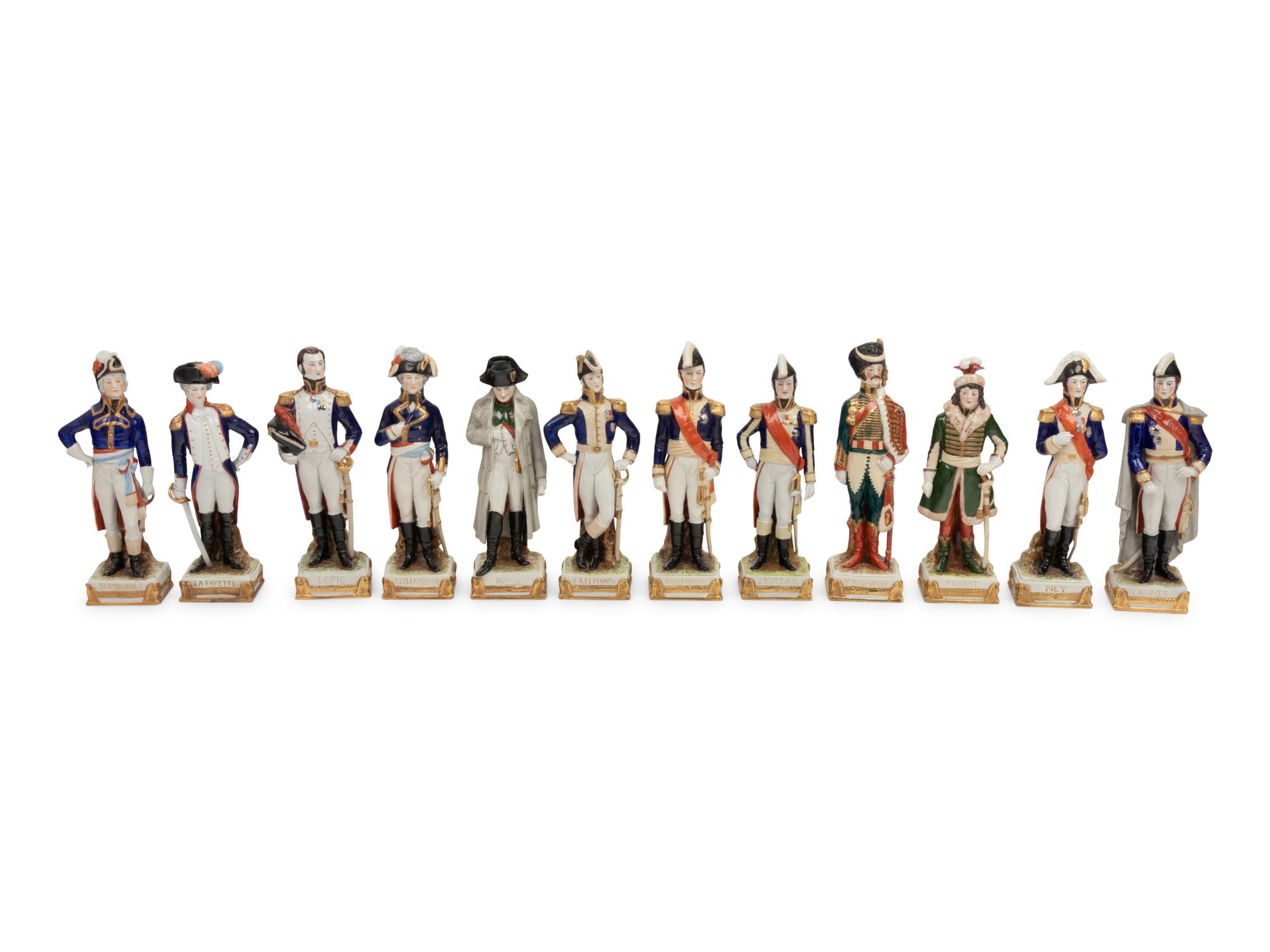 Twelve Scheibe-Alsbach Porcelain Figures of Napoleonic Soldiers