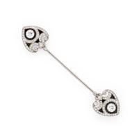 Art Deco, French, Diamond, Onyx, and Platinum Jabot