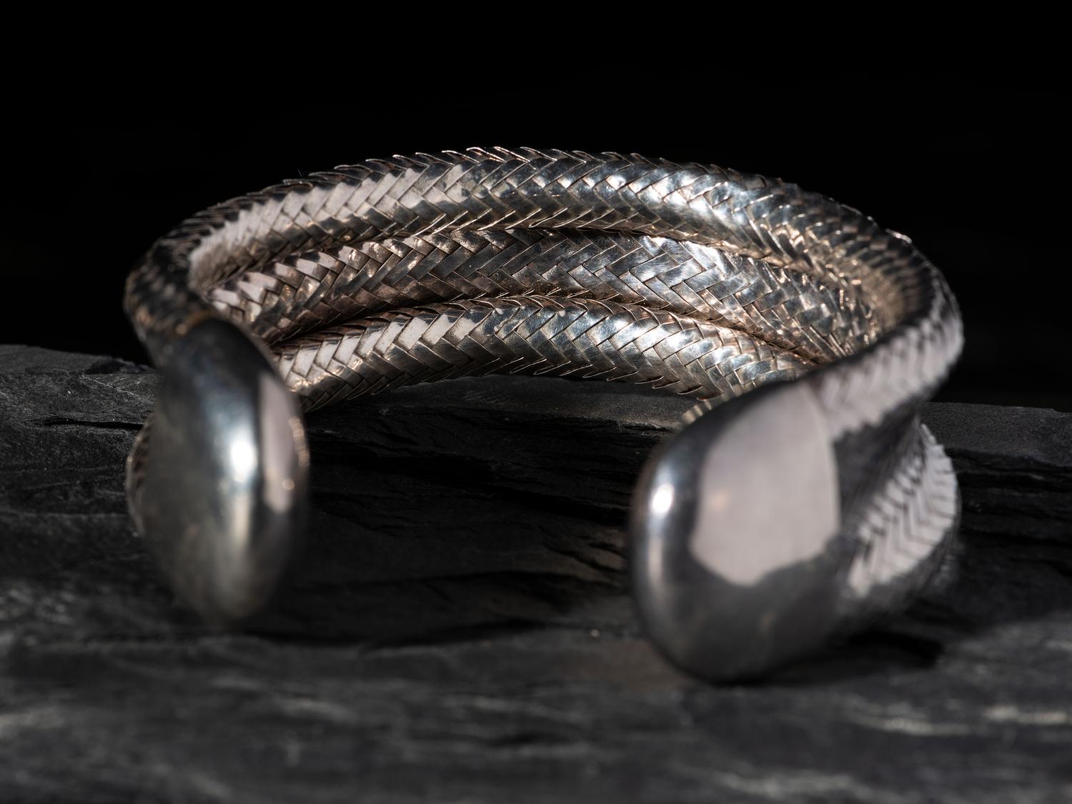 Sterling Silver Woven Cuff Bracelet