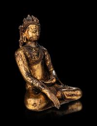 A Large Gilt Bronze Figure of a Buddha