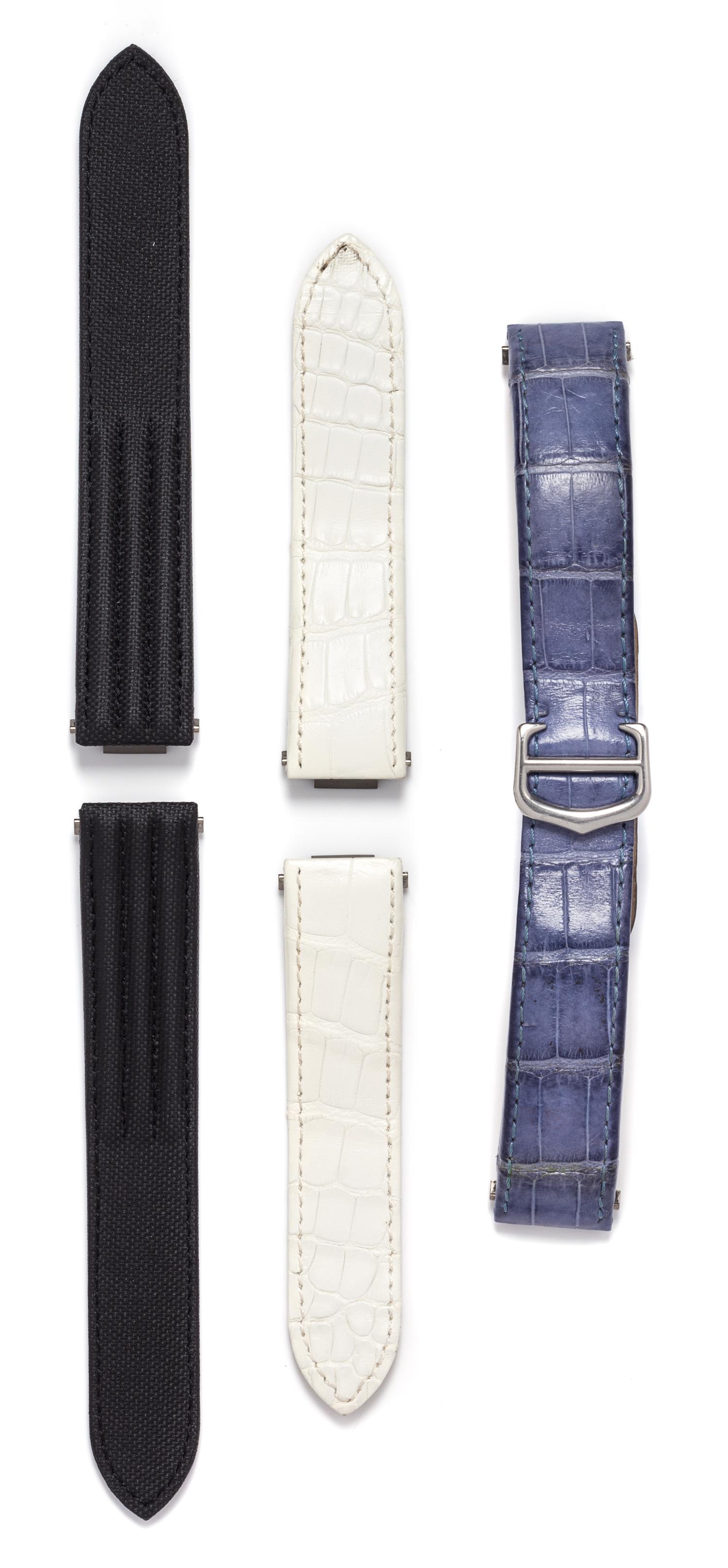 A Collection of Interchangeable "Roadster" Wristwatch Straps, Cartier,