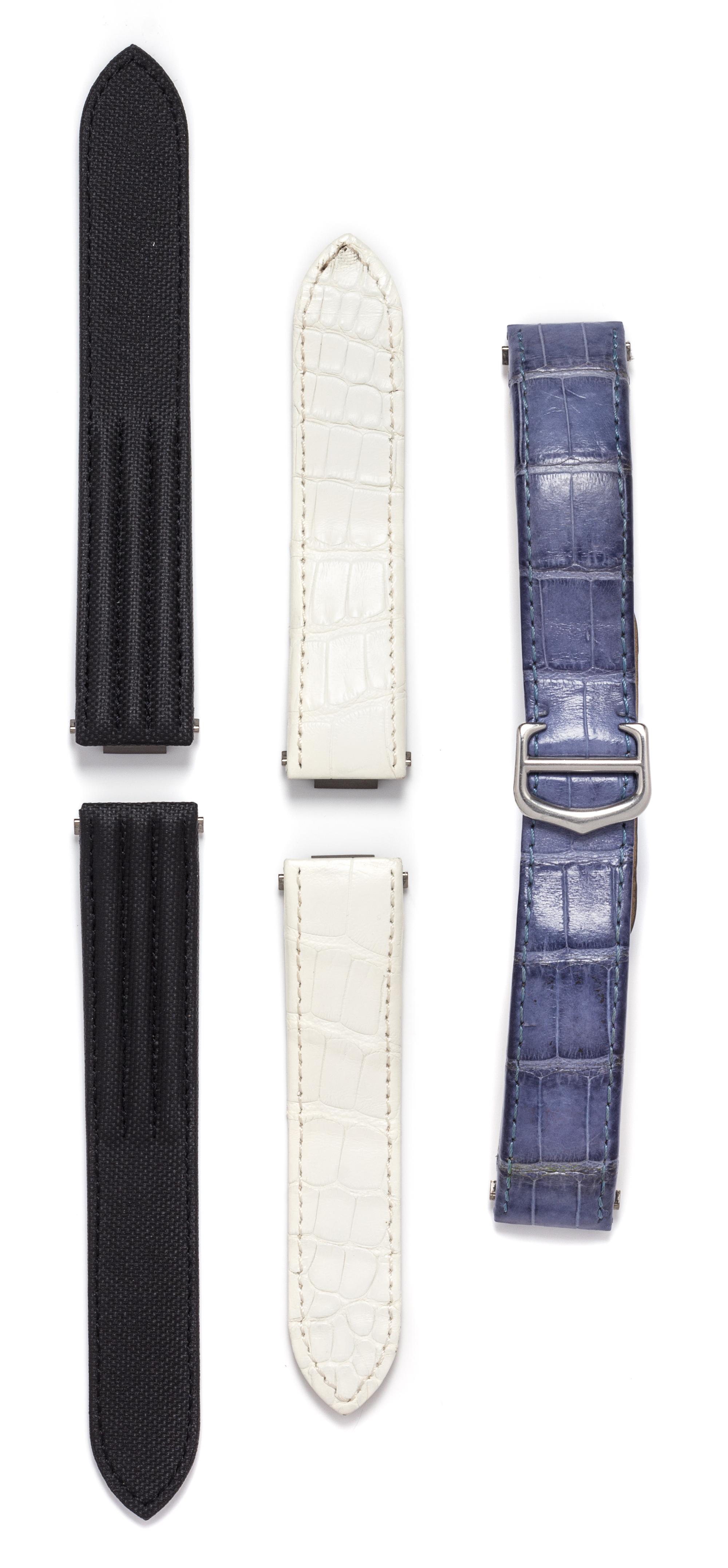 A Collection of Interchangeable "Roadster" Wristwatch Straps, Cartier,