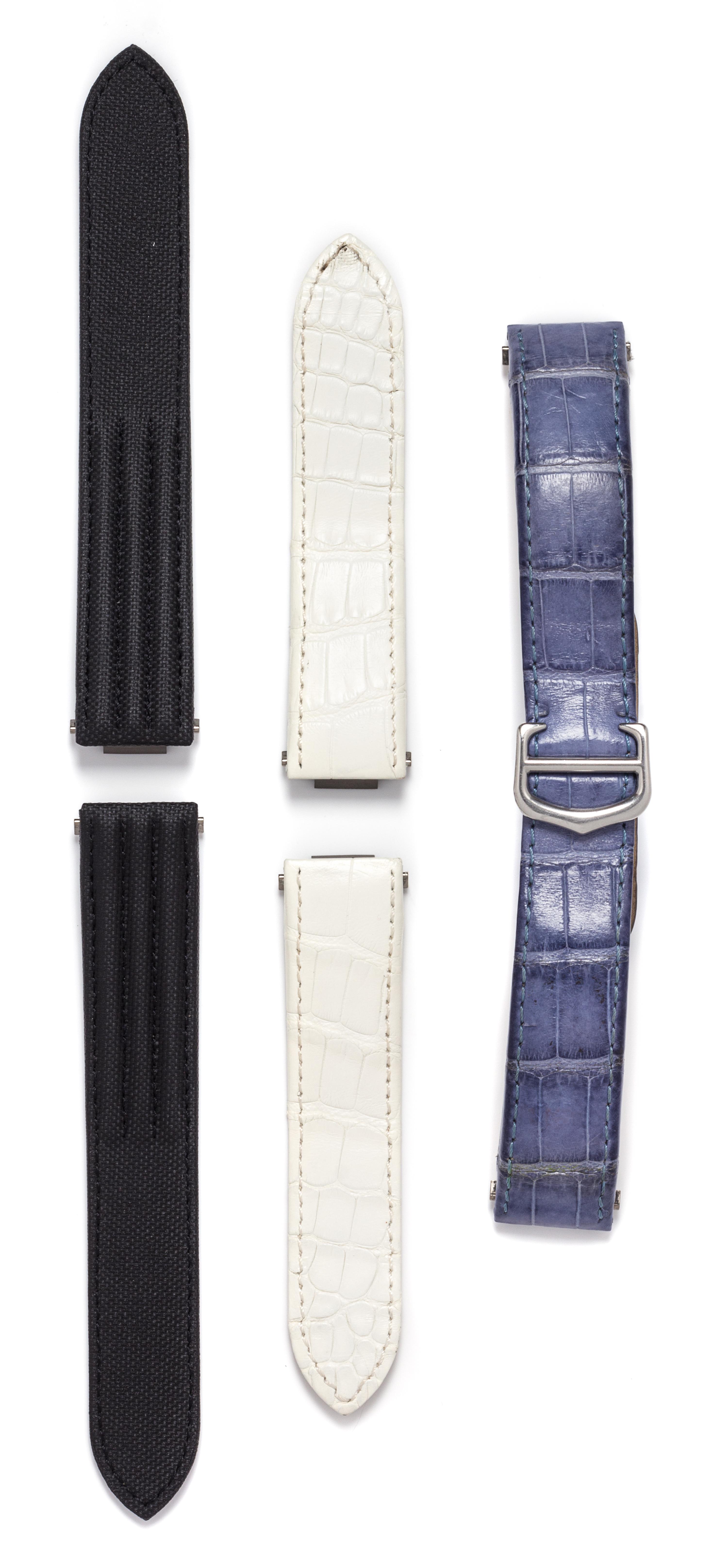 A Collection of Interchangeable "Roadster" Wristwatch Straps, Cartier,