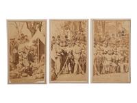 [CIVIL WAR]. 6 CDVs making up a panoramic image of the 7th New York Volunteers, "Steuben Rangers," at camp. New York: Julius Brill.