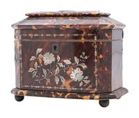 A Georgian Tortoiseshell Tea Caddy