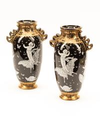 A Pair of Minton Style Porcelain Vases