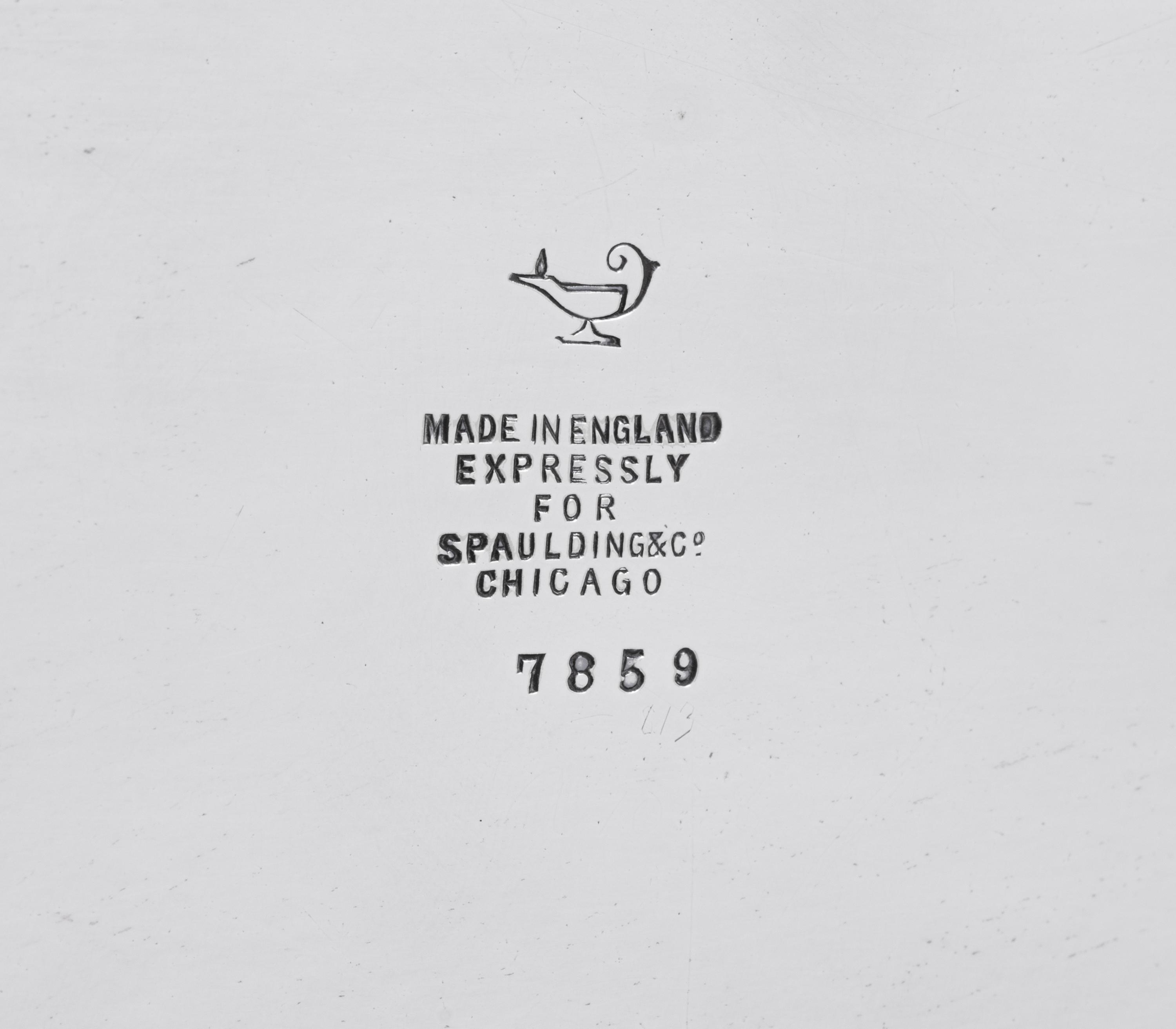 An English Silver-Plate Tray Retailed by Spaulding & Co.