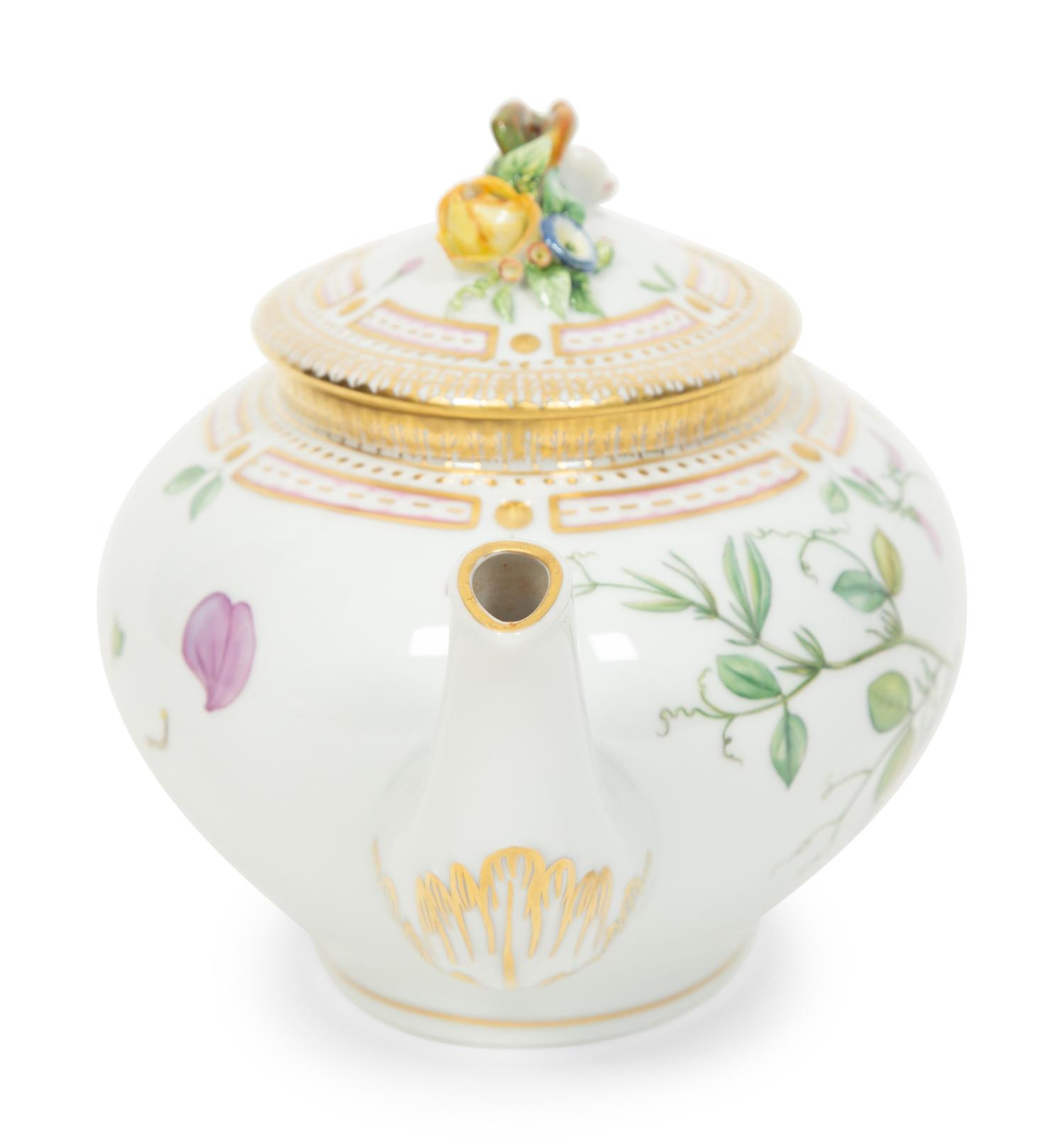 A Royal Copenhagen Flora Danica Porcelain Teapot