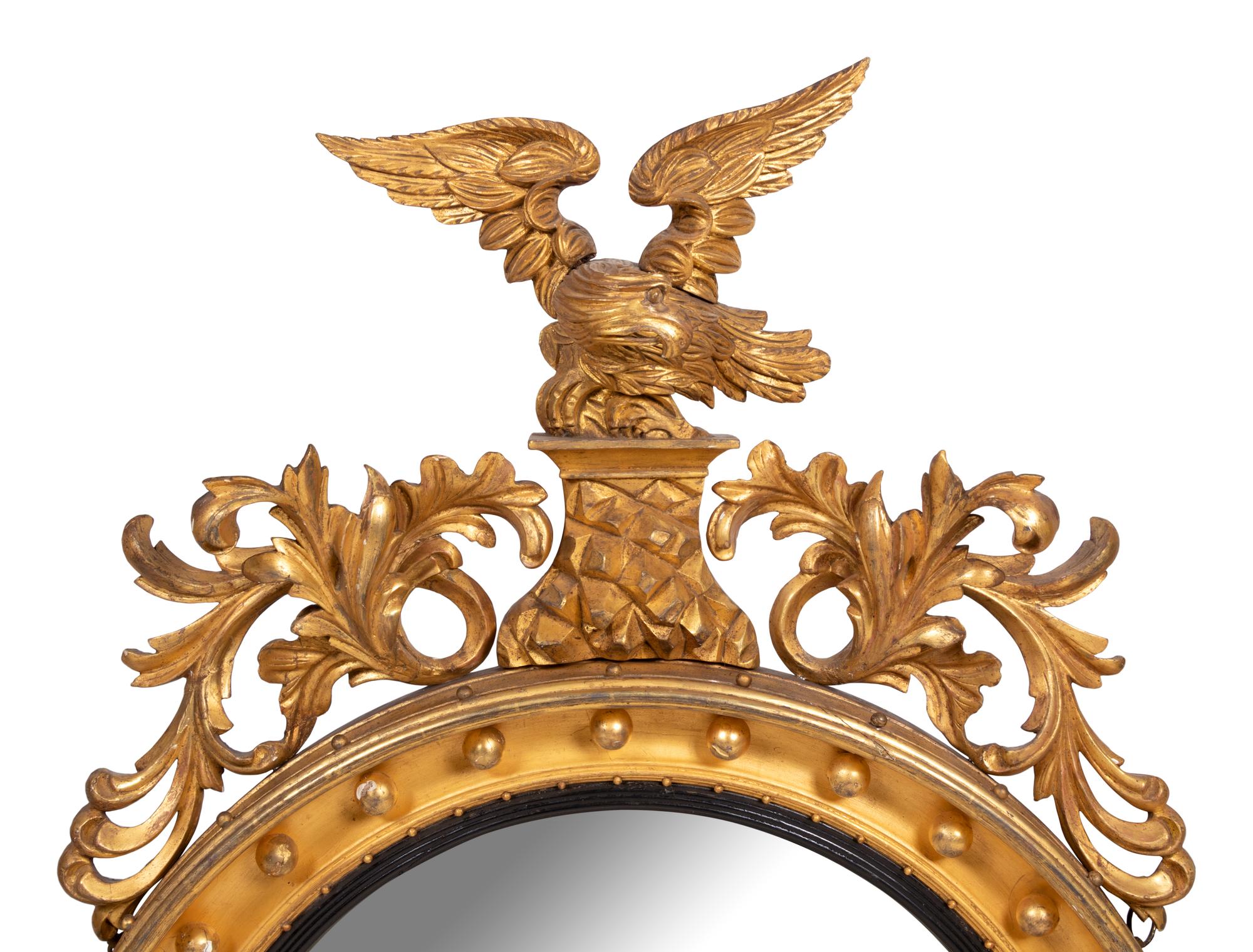 A Regency Giltwood Convex Mirror