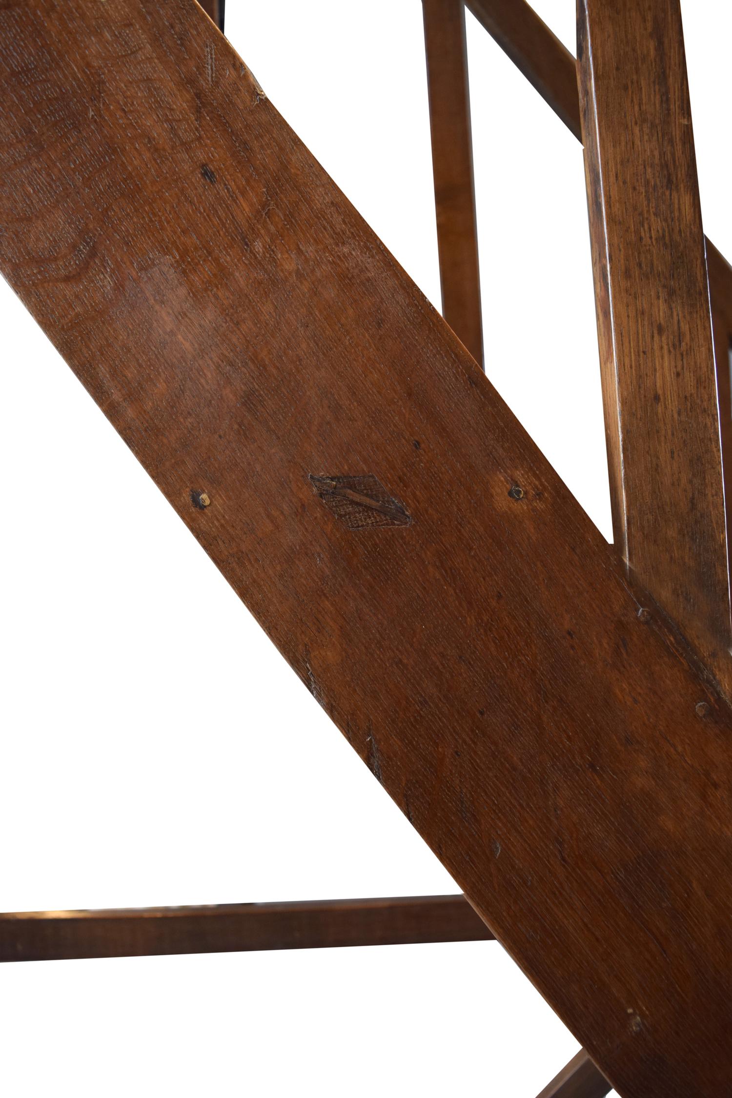 A Ten Step Library Ladder 76" W x 32.5" D x 120" H — France, 19th Century