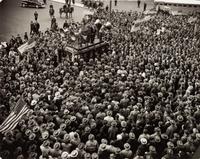 A group of four photographs ( Untitled (sleeping child) , 1950; TWU Rally Downtown , 1947; Three Forks, West Virginia, Mine School (with flag) , 1948; Mine Town School, Three Forks West Virginia (boy walking through gate) , 1948)