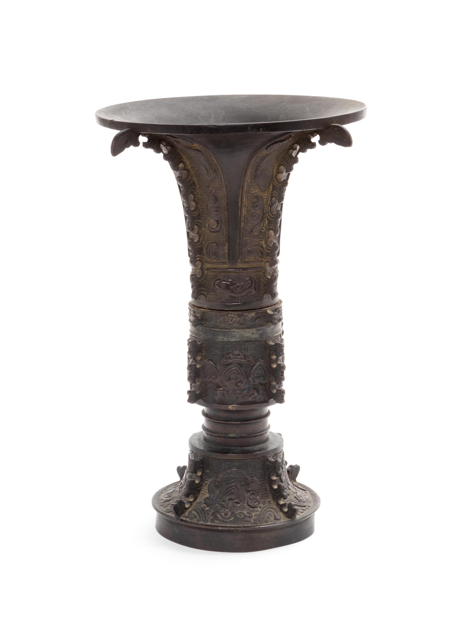 An Archaistic Bronze Gu Vase