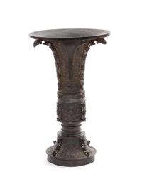 An Archaistic Bronze Gu Vase