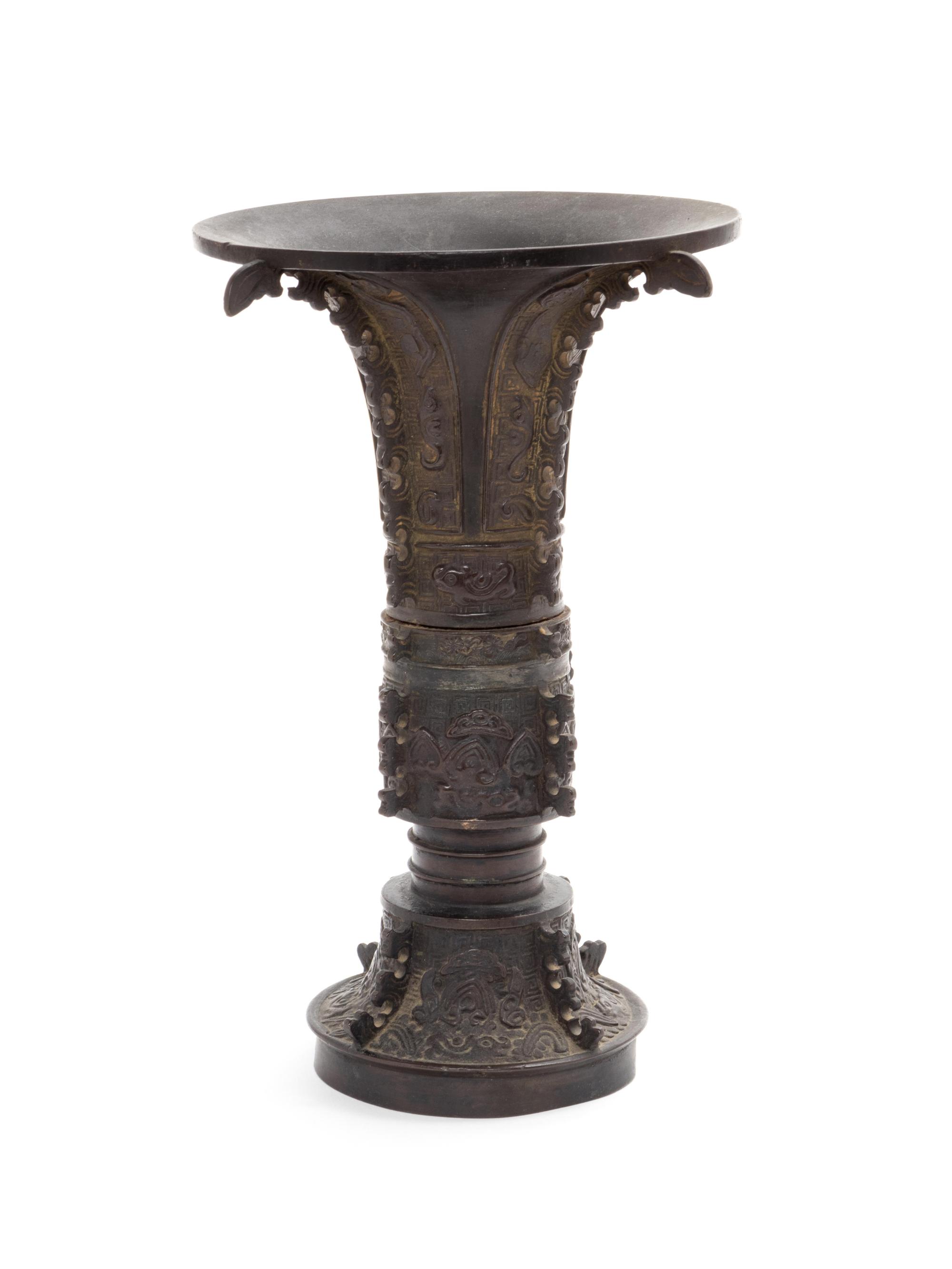 An Archaistic Bronze Gu Vase
