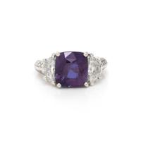 OSCAR HEYMAN, ALEXANDRITE AND DIAMOND RING