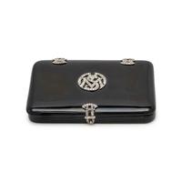 A Cartier Art Deco Diamond and Platinum-Mounted Enamel Compact