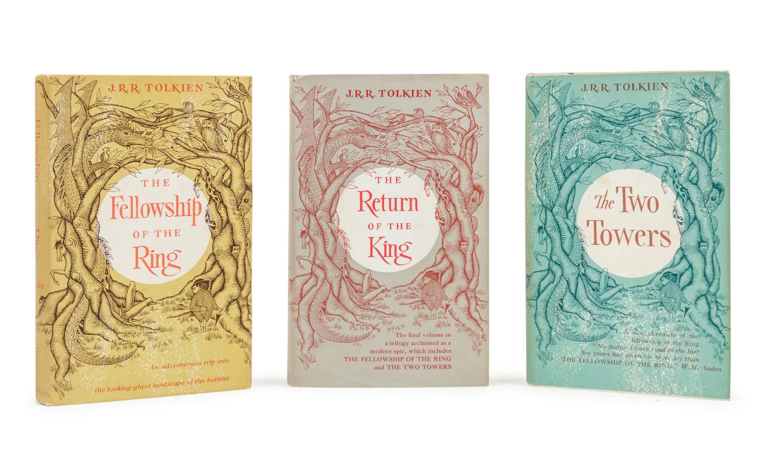 TOLKIEN, John Ronald Reuel (1892-1973). The Lord of the Rings . Boston: Houghton Mifflin Company, 1954-1956.