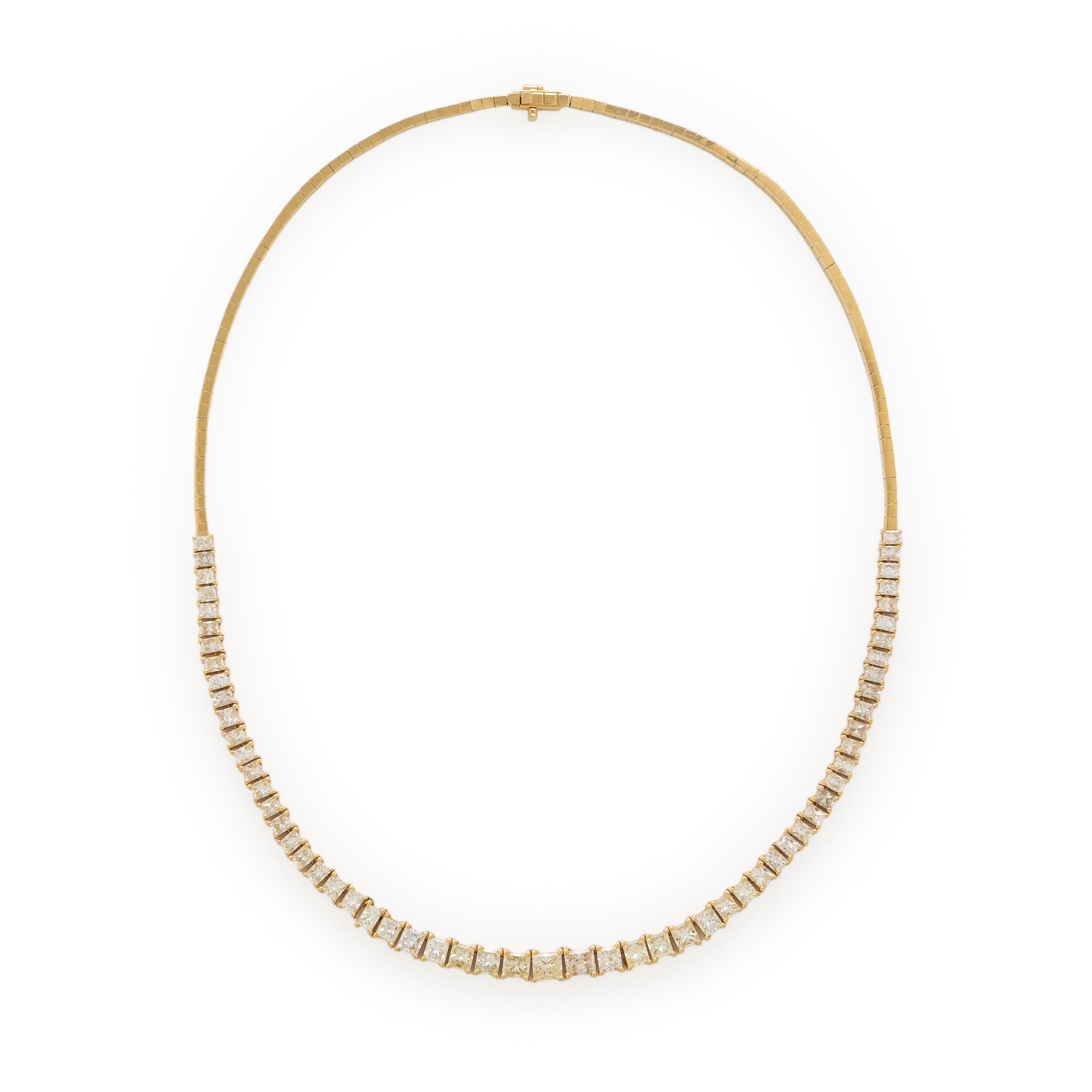 Diamond and Yellow Gold Necklace