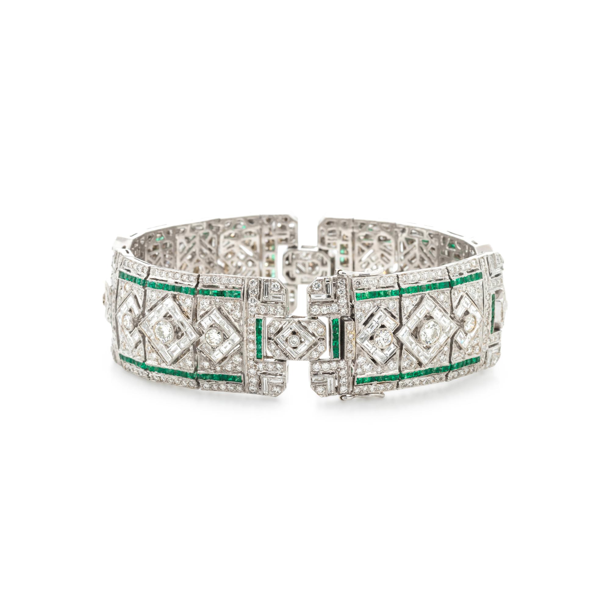 DIAMOND AND EMERALD BRACELET