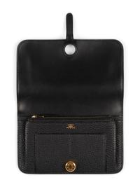 Hermès Black Leather Wallet, 2012 and Hermès Shearling Gloves