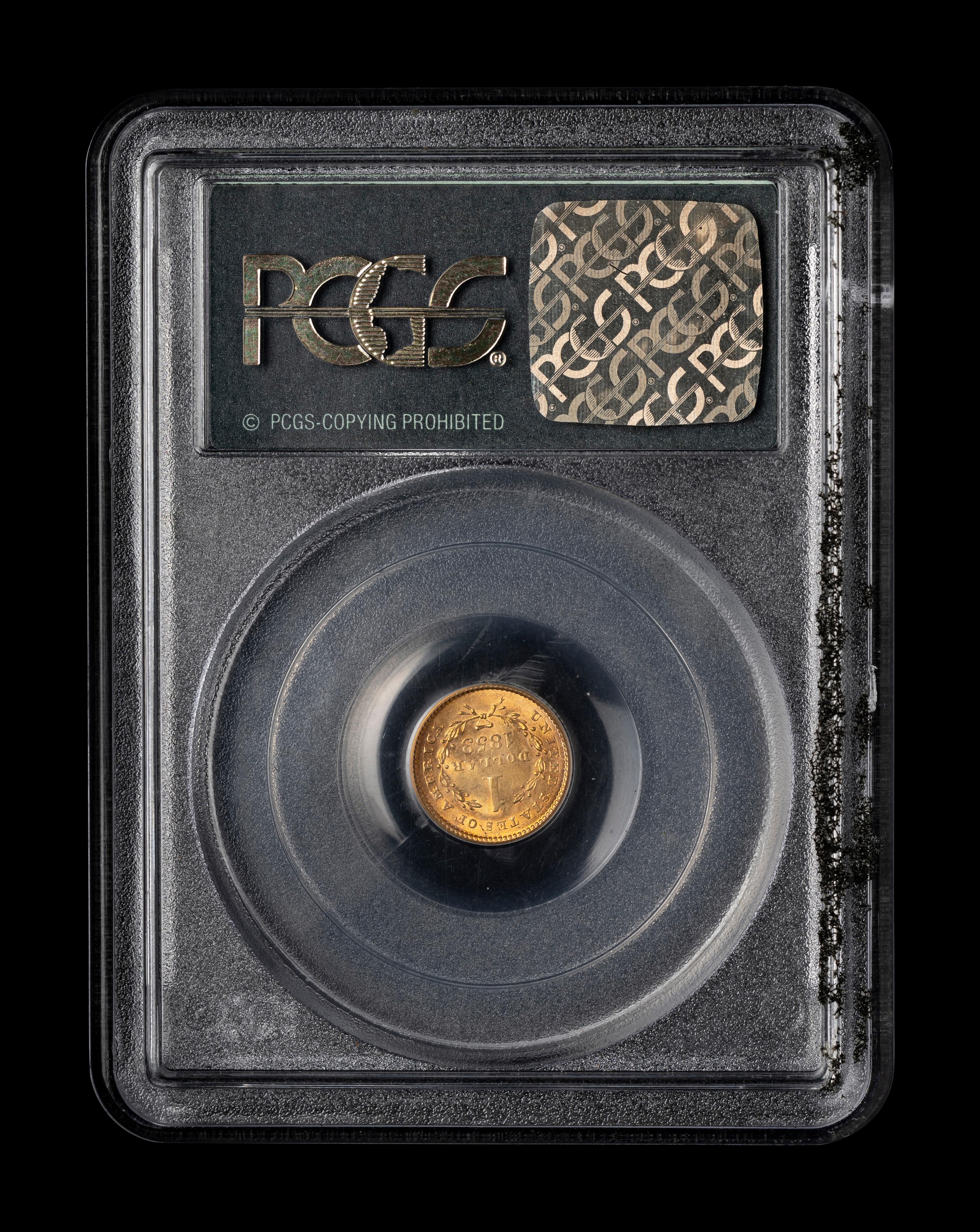 An 1853 Liberty Head $1 Gold Coin (PCGS MS61)