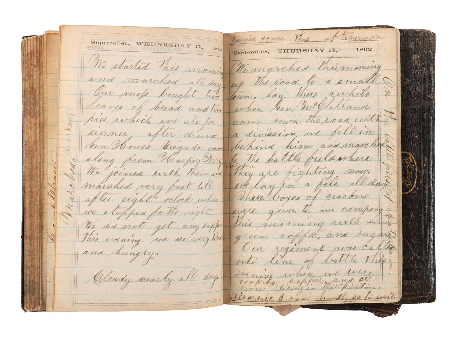 [CIVIL WAR]. Archive of items related to Sgt. James B. Parks, Co. C, 139th Pennsylvania Infantry, mortally wounded and buried at Gettysburg, highlighted by 2 diaries containing Antietam and Fredericksburg content.