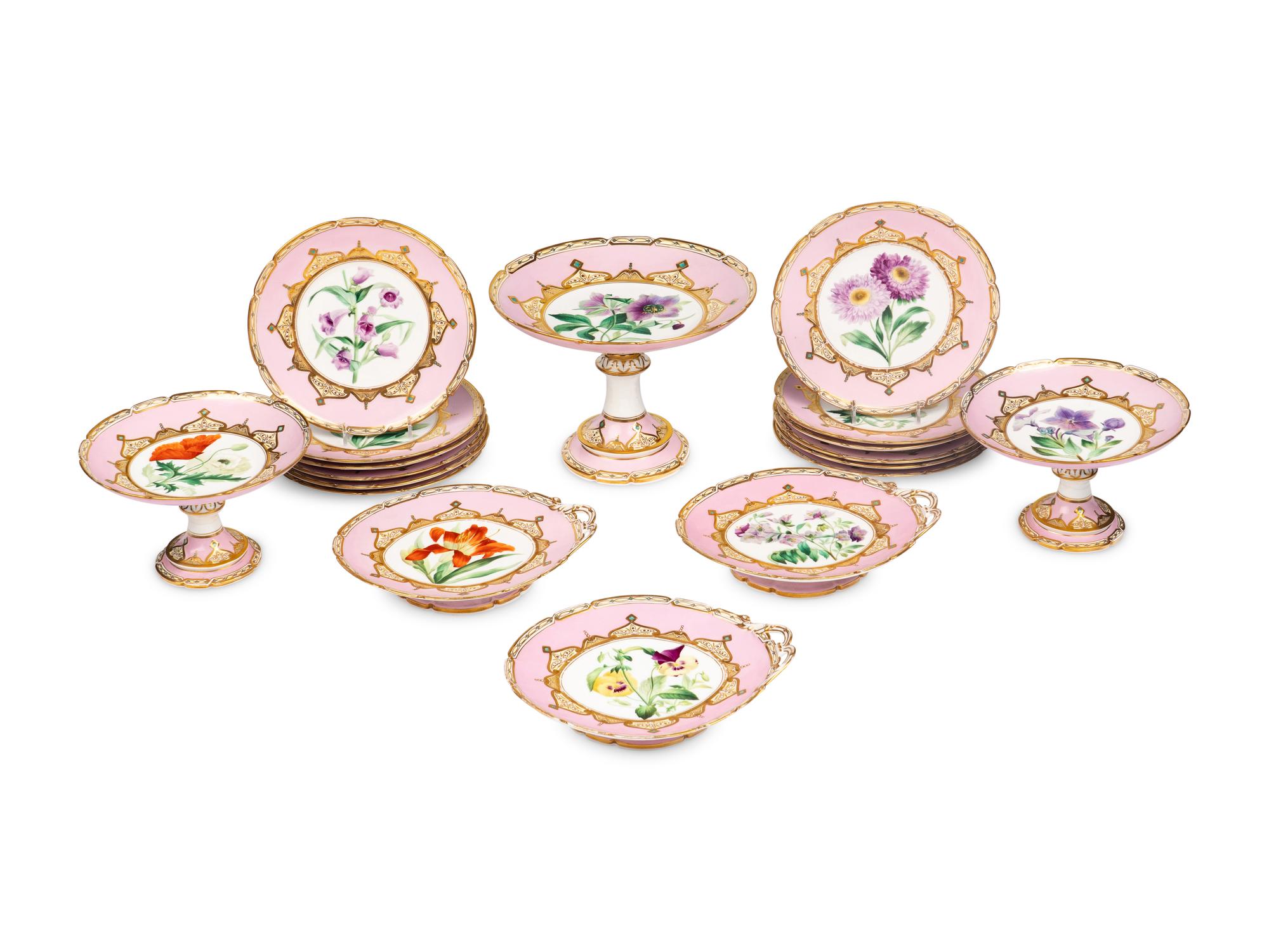 An English Porcelain Dessert Service